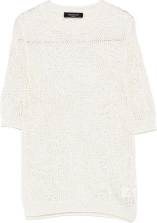 Fabiana Filippi Womens Openwork Crewneck T-Shirt