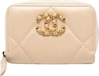 Chanel Pre-owned Portemonnee - Dames - Vintage Accessoires - Beige - ONE Size - Leer - Vintage