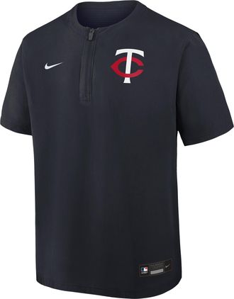 Nike Minnesota Twins Authentic Collection Nike Mens Dri-FIT MLB 1/4-Zip Short-Sleeve Windshirt in Blue | 04HF0GIOTIS-Q9T