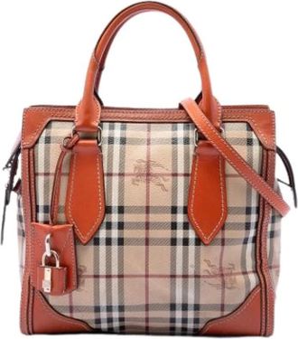 Burberry Pre-owned Honeywood Schoudertas - Dames - Vintage Handtas - Beige - ONE Size - Leer - Vintage