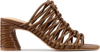 Donald J Pliner Womens Vyta Braided Heel Sandal In Saddle