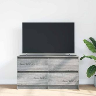 Berkfield Home TV Cabinet Grey Sonoma 100x35x54 cm Engineered Wood | Size: 100 x 35 x 54 cm