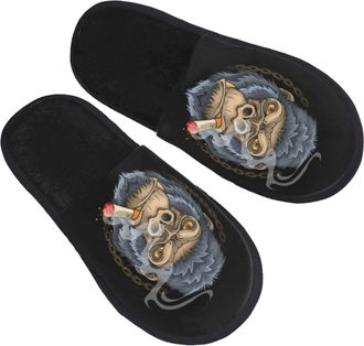 Generic Fluffy Slipper Cool Monkey Cosy Womens Slippers Non-Slip Plush Winter Slippers Indoor Guest L