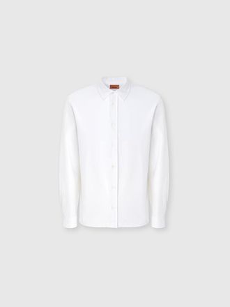 Missoni Zigzag Jersey Cotton Shirt Tone On Tone in White at Nordstrom, Size X-Large