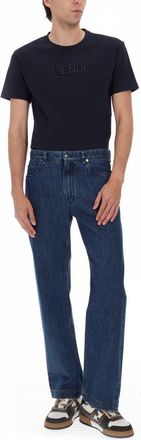 Fendi Regular Fit Cotton Jeans - Blue