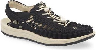 Keen Uneek Slingback Drawcord Sandal in Black/Birch at Nordstrom Rack, Size 11.5