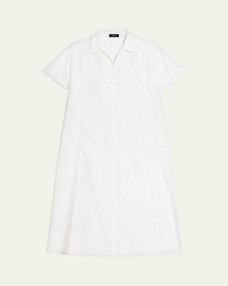 Theory Short-Sleeve Poplin Popover Maxi Dress