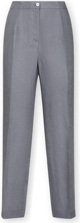 Elena Miro Linnen Broek - Dames - Straight fit broeken - Grijs - M - Linnen - Broeken
