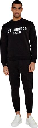 Dsquared2 Mens Milano Logo Black Tracksuit Cotton - Size Medium