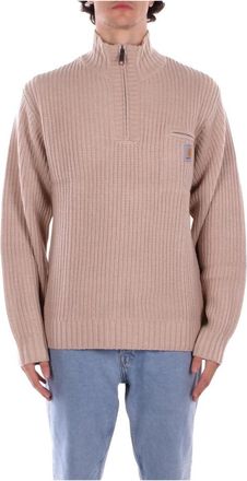 Carhartt Work in Progress Detroit Half Zip Sweater - Heren - V-hals truien - Beige - L - Wol - Truien & Vesten