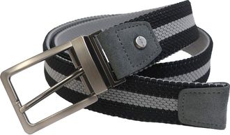 Boconi Reversible Stretch Woven Belt in Black/Grey at Nordstrom Rack, Size 32