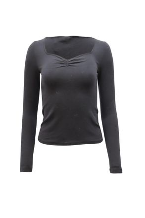 Vince Sweet Heart Neckline Shirt in Black Tencel