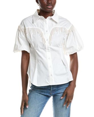 Gracia Pearl Fringe Shirt