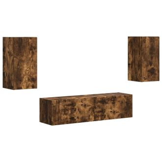 vidaXL Conjunto De Mueble De Tv 4 Pcs Roble Ahumado Vidaxl