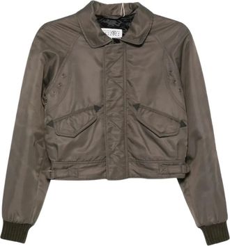 Maison Margiela Giacca Bomber Corta in Nylon - - Jackets - Donna - Grigio - S