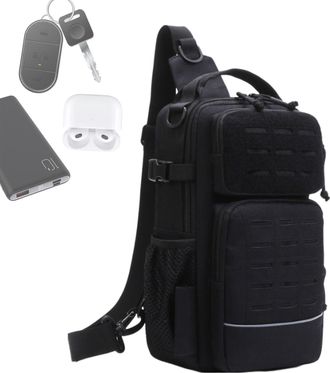 Generic Fly Fishing Sling Bag | with Water Bottle Holder Tackle Backpack,Tackle Bag,for Men Travel Camping Hiking Outdoor Gym Sports Adventure