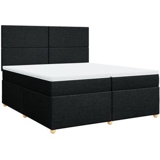 vidaXL Vidaxl - Cama Box Spring Con Colch&oacute;n Tela Negro 200x200 Cm