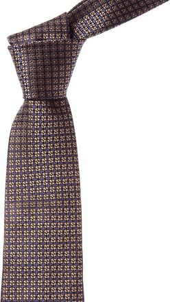 Canali Navy Squares Silk Tie