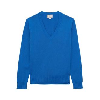 Ines De La Fressange Morcant Jumper - Dames - V-hals truien - Blauw - S - Katoen - Truien & Vesten