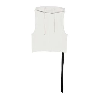 Rick Owens Hoodies, male, White, Size: XS Top Hooded Tunic