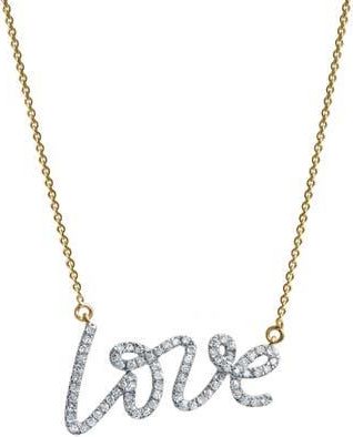 LuvMyJewelry Lyana Graffiti Love Diamond Necklace in 14K Gold in 14K Yellow Gold at Nordstrom