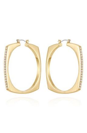 Vince Camuto Pav&eacute; Square Hoop Earrings in Gold at Nordstrom Rack