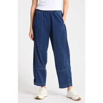 Max Studio Pique Barrel Leg Ankle Pants in Dark Wash at Nordstrom Rack, Size X-Small