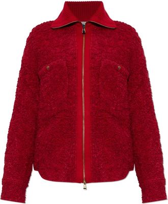Moncler Truien & Vesten, Dames, Rood, XS, Wol, Cardigan Met Zakken