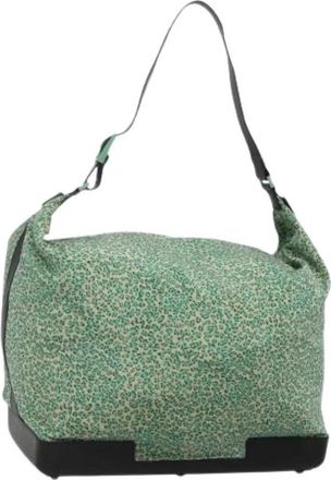 Bottega Veneta Pre-owned Nylon Schoudertas - Dames - Vintage Schoudertas - Groen - ONE Size - Nylon - Vintage