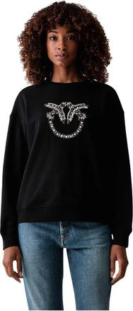 Pinko Pinko - Nelly Sweatshirt - Dames - Sweatshirts & Hoodies - Zwart - Maat: L Katoen