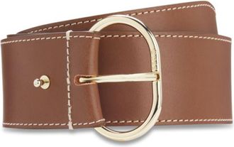 BOSS Leather belt with gold-tone buckle