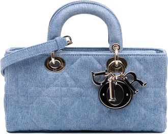 Dior Pre-owned Womens Lady Top Handle Denim Bag - Light Grey Cotton - One Size