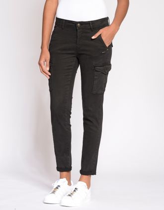 Gang Cargohose GANG 94AMELIE, Damen, Gr. 26, N-Gr, schwarz, Web, Obermaterial: 64% Lyocell, 32% Baumwolle, 4% Elasthan, unifarben, skinny fit lang, Hosen C
