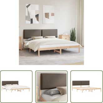 vidaXL Letto in legno massello - Letto con Testiera Rivestita Talpa 180 x 200 cm Pino massello
