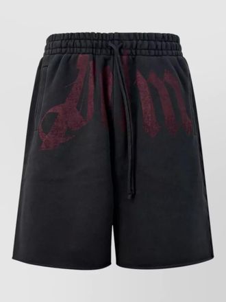 Palm Angels logo waist sweatshorts graphic print pockets