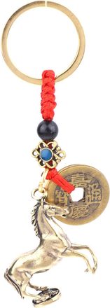 Generic 2026 Year Of Chinese Zodiac Horse Lucky Pendant Keychain Brass Feng Shui Wealth Car Key Ring Women Men Bag Pendant Jewelry Gift
