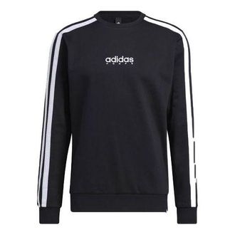 adidas Mens adidas Contrasting Colors Stripe Logo Round Neck Pullover Black GN5122