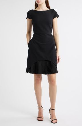 Vince Camuto Stretch Crepe Cocktail Dress in Black at Nordstrom, Size 12