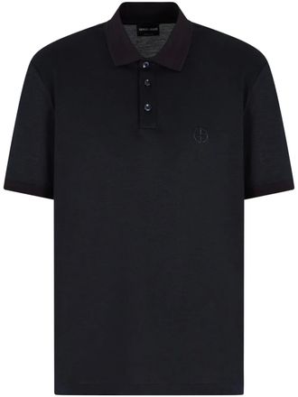Giorgio Armani Poloshirt met geborduurd logo - Blauw