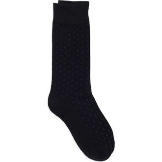 Nordstrom Cushion Foot Socks in Black- Blue Dot at Nordstrom