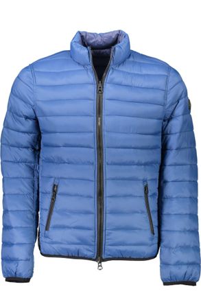 U.S.Polo Association Mens Quilted Puffer Jacket Slim Fit - Sky Blue Nylon - Size EU 50 (Mens)