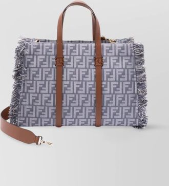 Fendi summer tote denim-effect ff jacquard bag