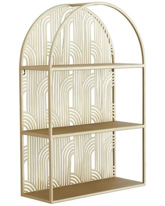 CosmoLiving by Cosmopolitan Cosmoliving By Cosmopolitan Gold Metal Arched 3 Shelves Wall Shelf
