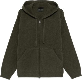 Roberto Collina Felpa con cappuccio e zip - Verde