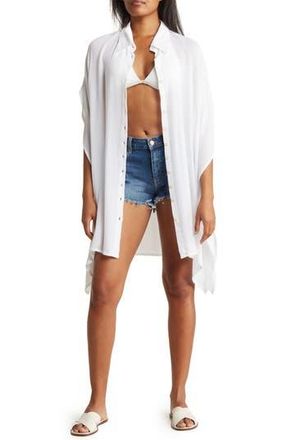Boho Me Sharkbite Button-Up Coverup in White at Nordstrom Rack, Size X-Small