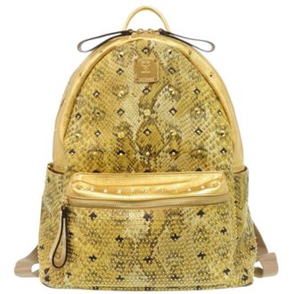 MCM Mcm Gold Leather Backpack (Pre-Owned)