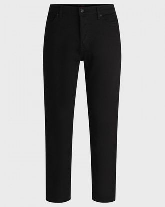 HUGO BOSS Hugo 634 Mens Tapered-Fit Jeans in Ultra Black Stretch Denim NOS - Size 36W/32L