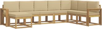 vidaXL Conjunto De Sof&aacute;s De Exterior 8 Uds. Y Beige Vidaxl