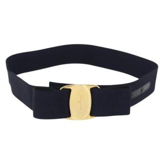 Ferragamo Pre-owned Canvas Belt - female - Salvatore Ferragamo Pre-owned - Vintage Belts - Blue - ONE SIZE - Pre-owned