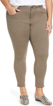 Wit & Wisdom AbSolution High Waist Ankle Skinny Pants in Brindle Olive at Nordstrom, Size 16W